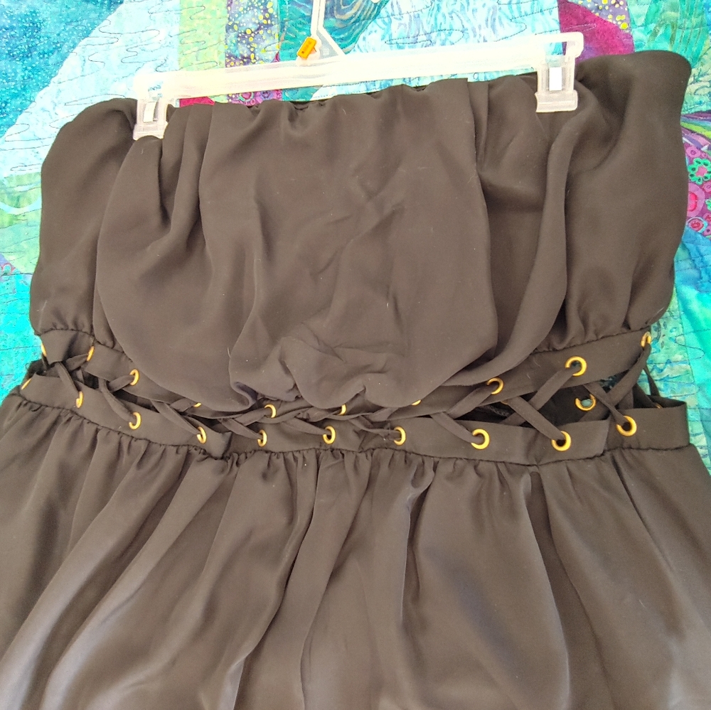 Strapless black dress